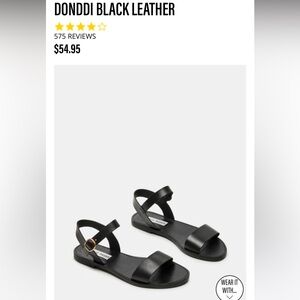 Donddi black leather Steve Madden sandals